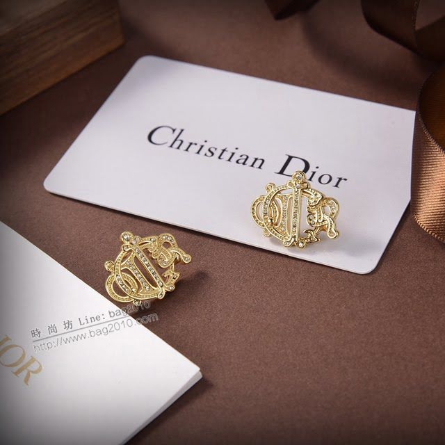 Dior飾品 迪奧經典熱銷款dior字母鑲鑽耳釘耳環  zgd1482